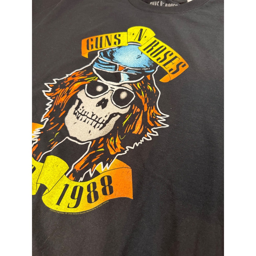 Guns N Roses 1988 Tour Graphic T-Shirt Mens 2XLT Black Cotton Rock Band Tee